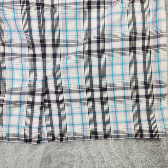 Talbots Skirt Womens Petite 10P Blue Pastel Plaid A Line Stretch Preppy Casual - Picture 5 of 10